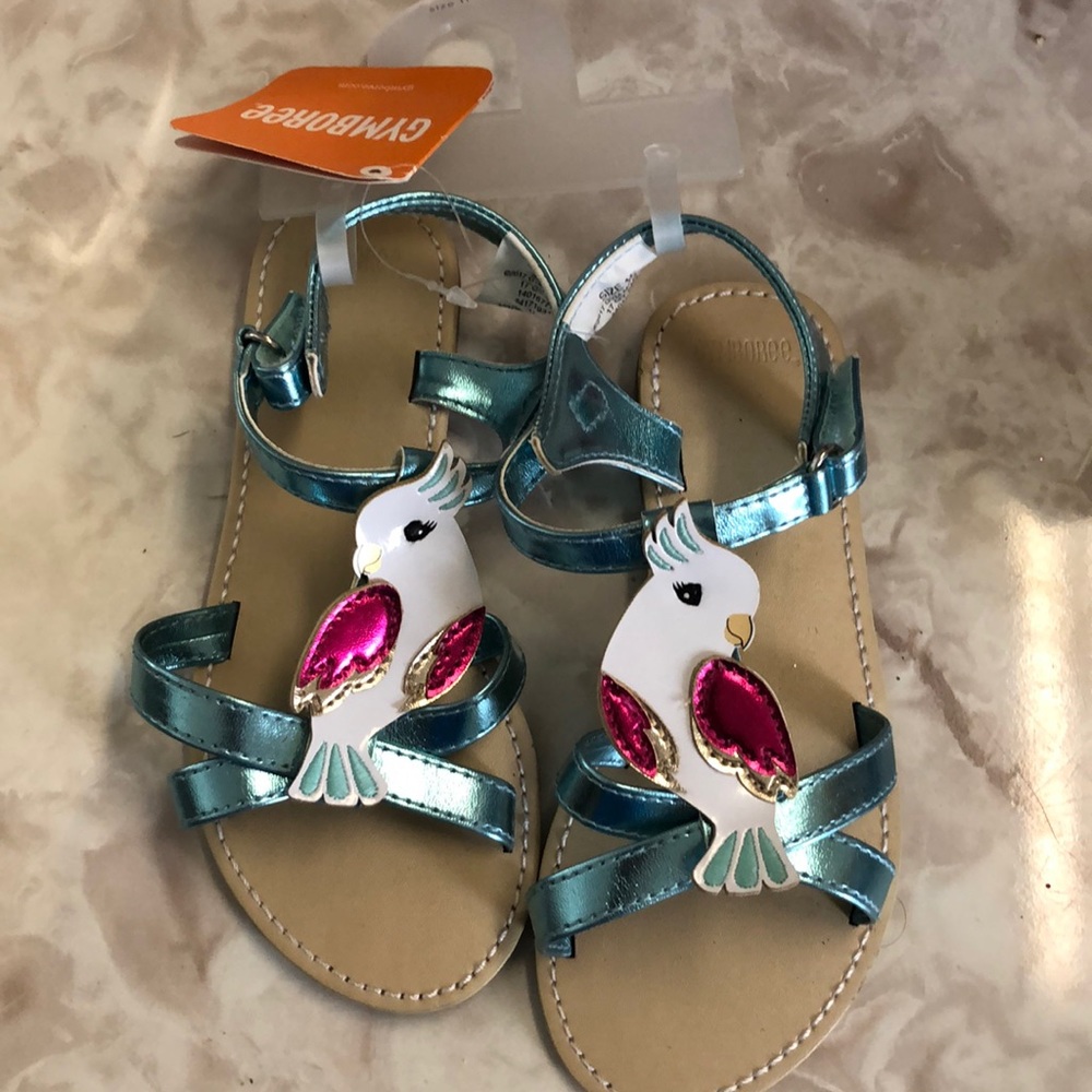 Gymboree parakeet metallic sandals size 11 NWT